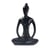 Statuette en Porcelaine Posture du Lotus Dhyana Mudra Noir mat 10 cm - Omsaé