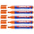 Lot de 5 marqueurs permanents pointe biseau 1-5 mm - EDDING - Orange