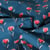 Tissu Popeline de Coton Poppy Éclats de Coquelicot sur fond Bleu nuit
