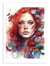 Affiche 30 x 40 cm - Watercolor floral red hair woman - Chromatic fusion studio
