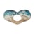 Bague de lecture en résine motif cœur des mers-bleue