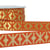 Disquette 25m galon jacquard géométrique 26mm Rouille/or