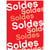 Affiche rouge/impression blanche "Soldes"  60x80 cm 12 u.