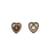 Lot de 6 boutons coeur strass blanc