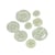 Lot de 3 boutons ronds 4 trous vert menthe