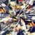 Tissu Satin imprimé Azalys aquarelle abstraite sur fond Bleu indigo