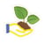 Ecusson thermocollant éco friendly tissu bio main 7cm x 5cm