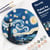 Peinture par Numéro sur disque en bois Figured'Art - Nuit étoilée - Kit de Loisir Créatif DIY Numéro d'Art Complet - 30cm de diamètre