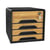 Bloc de classement 4 tiroirs Smoove Secure Noir et bambou - CEP