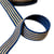 Elastique 4 bandes métalliques 32mm bleu marine/or au mètre