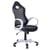 Chaise de Bureau en Tissu Maillé Noir et Structure Blanc avec Roulettes Pivotant Rotation Réglable en Hauteur Design Moderne Confortable