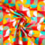 Tissu Coton imprimé  Arty Mabula Pop multicolore sur fond Rouge