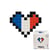 Kit mosaïque DIY pixel art - Coeur France - Mini