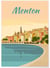 Affiche ville Menton 2 | A3 : 29,7x42cm