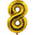 Ballon aluminium - 85 cm - or - chiffre 8