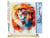 Peinture par Numéro Figured'Art - Lion flamboyant - Kit de Loisir Créatif DIY Numéro d'Art Complet - 40x50cm toile roulée + châssis en bois à monter