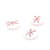 Lot de 3 boutons ronds ciseaux résine 11mm rouge