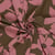 Tissu Jersey Milano Polyviscose grandes fleurs Rose sur fond Vert kaki foncé