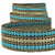 Bobine 10m Galon ronds brodés  Turquoise/or 38mm