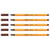 Lot de 5 Stylos feutres pointe fine 0,4 mm - STABILO - Brun - POINT 88