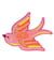 Ecusson oiseaux rose 55x44mm