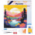 Mini Diamond Painting Broderie Diamant Figured’Art 25x25cm toile tendue sur châssis en bois - diamants ronds - Coucher de Soleil Coloré au Bord du Lac