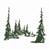 Gabarit de découpe pour machine Sizzix Tim Holtz - Pins des Tall Pines