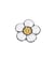 Ecusson thermocollant fleur sequins blanc 6x5,5cm