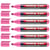 Lot de 6 marqueurs permanents - EDDING - Pointe biseau 1-5 mm - Rose