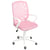 Chaise de Bureau Rose en Maille Tissu Pivotant pour Ordinateur à Hauteur Réglable
