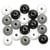 Perles en bois polies 12mm Assortiment - noir et blanc