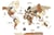 3D wooden world map Multicolor, S