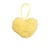 Pompon fourrure artificielle cœur 45x 65mm jaune fluo