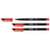 Lot de 3 feutres permanents pointe fine 0,7 mm - STABILO - OHPen - Rouge