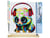 Peinture par Numéro Figured'Art - Petit Panda et Casque - Kit de Loisir Créatif DIY Numéro d'Art Complet - 40x50cm toile roulée + châssis en bois à monter