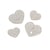Bouton coeur pailleté argent