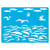 Pochoir plastique souple réutilisable 18,5 x 14,5 cm Fabrika Decoru OCEAN MOUETTE VAGUE 368