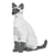 Chat Siamois gris assis | JEKCA | 14 ans et +