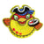 Ecusson thermocollant poisson pirate 4.5x4.5cm
