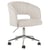 Chaise de Bureau Pivotante Beige en Velours à Hauteur Réglable Dossier Coutures Matelassé et Pivotage Complet