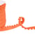 Bobine 25m élastique à pompons orange 13mm
