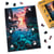 Puzzle en Bois Adulte et Enfant Figured'Art 200 pièces - Coucher de soleil et Rivière transparente - Design Original 23x32,4 cm Forme Unique avec Coffret en bois Premium, Parfait pour Offrir en Cadeau
