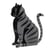Maquette 3D en papier chat noir - Fridolin