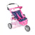 Poussette Jogger 3 roues pour poupées jumelles jean rose