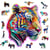 Wooden City Puzzle: COLORFUL TIGER 150/15, en bois, 8+