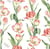 Lot de 4 serviettes en papier découpage collage 33 cm FLEUR TULIPE ROUGE F 503