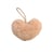 Pompon fourrure artificielle cœur 45x 65mm beige