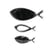Motifs de cire Poissons, argent, assortis, 3 pces
