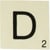 Grande lettre en bois façon scrabble 10 cm Lettre D