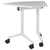 Bureau d'Angle Blanc Structure en Métal Plateau en MFC 90 x 64 cm Pliable avec Roulettes Style Moderne